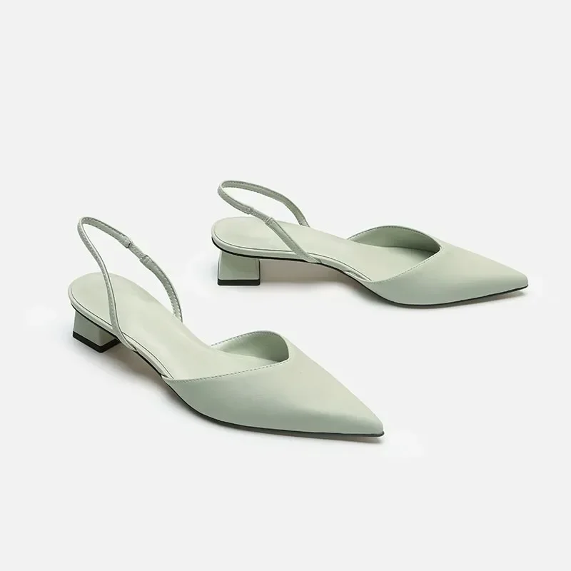 2025 nuevos zapatos de mujer Slingbacks tacones altos de mujer moda boca poco profunda Oficina y carrera sandalias sexis sin cordones con punta cerrada