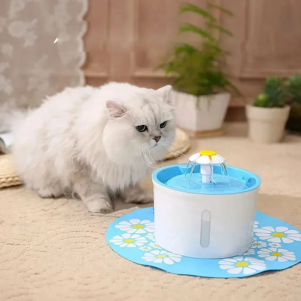Bebedero fuente para gatos con filtro – Diseño de flor - imagen 5