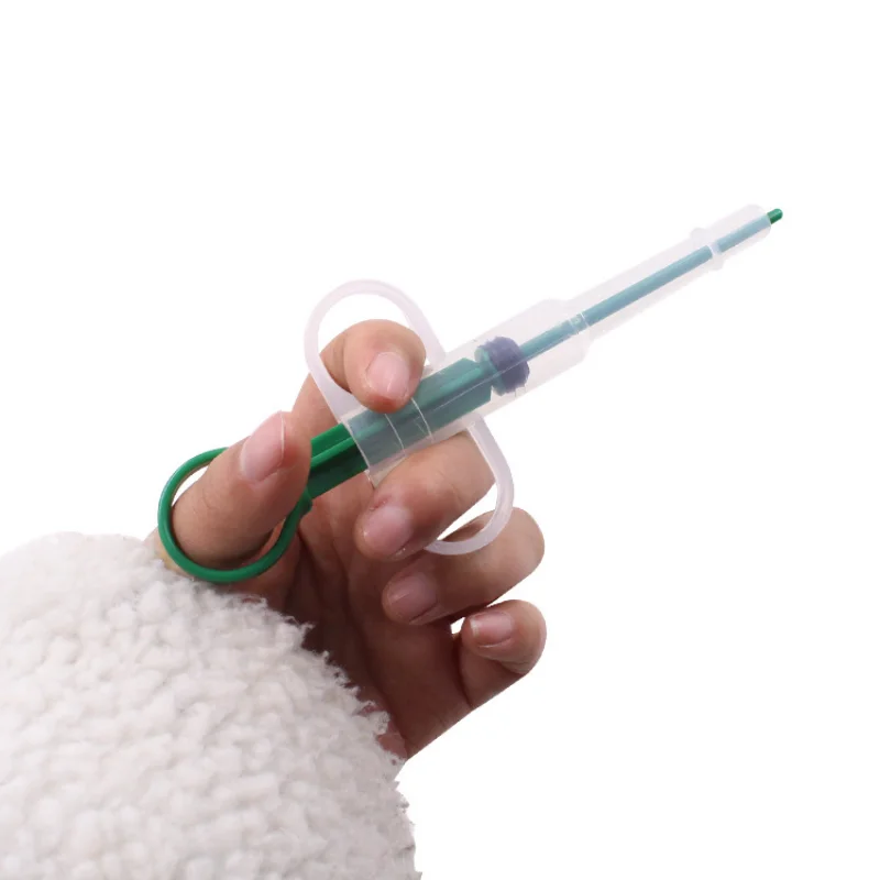 Jeringa de medicina para mascotas, dispensador de empuje para píldoras, pistola para perros, gatos y cachorros, Kit de alimentador aleatorio Colo, 1 piezas - imagen 4