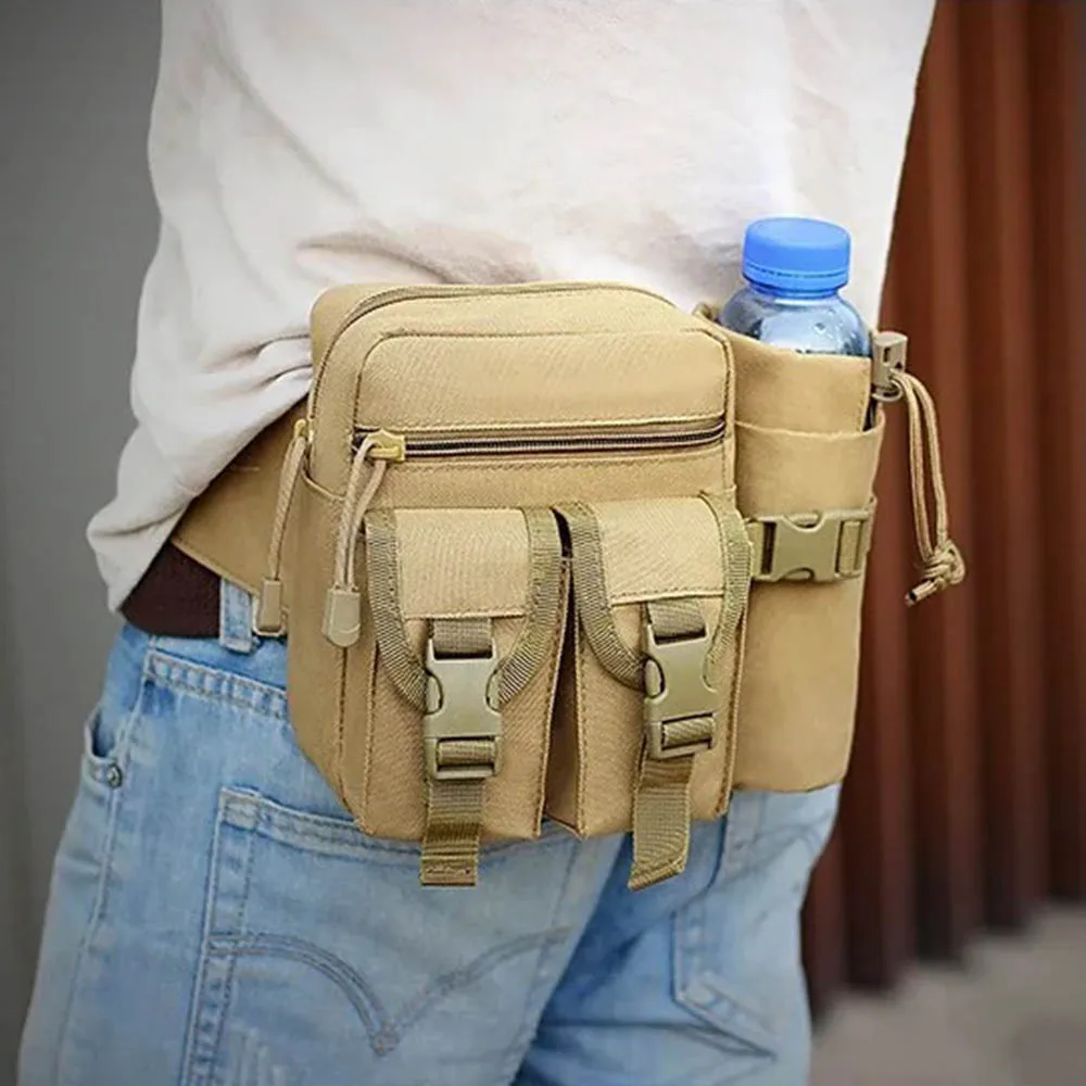 Riñonera táctica para hombre, bolsa de nailon para senderismo, botella de agua, teléfono, deportes al aire libre, caza, escalada, Camping, cinturón, bolsas de combate - imagen 5