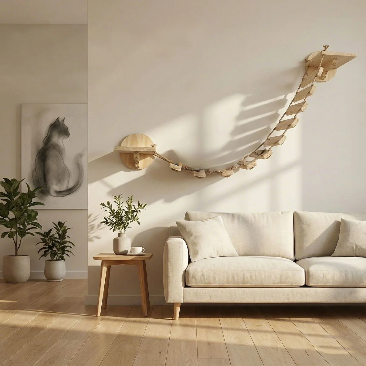 Escalera de madera para gatos – Acceso práctico a muebles altos - imagen 5