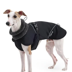 Abrigo grueso y cálido de manga para perros Whippet en invierno, chaqueta a prueba de viento, bufanda de lana, traje para galgo italiano en clima frío
