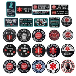 Parche bordado para perros servicio alerta médica decorativo