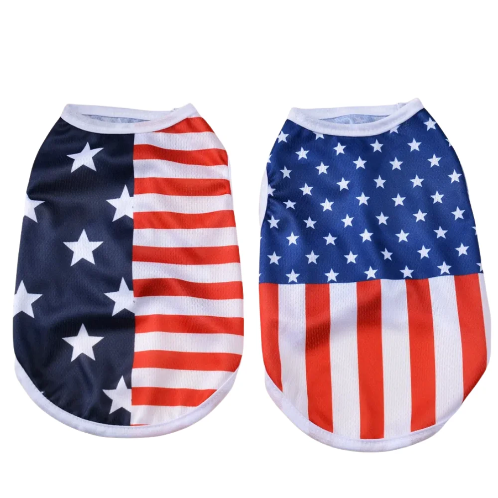 Ropa de verano para perros pequeños, medianos, gatos, Día de la independencia, 4 de julio, camiseta suave para mascotas, chaleco transpirable, ropa fresca para cachorros, Bulldog - imagen 3