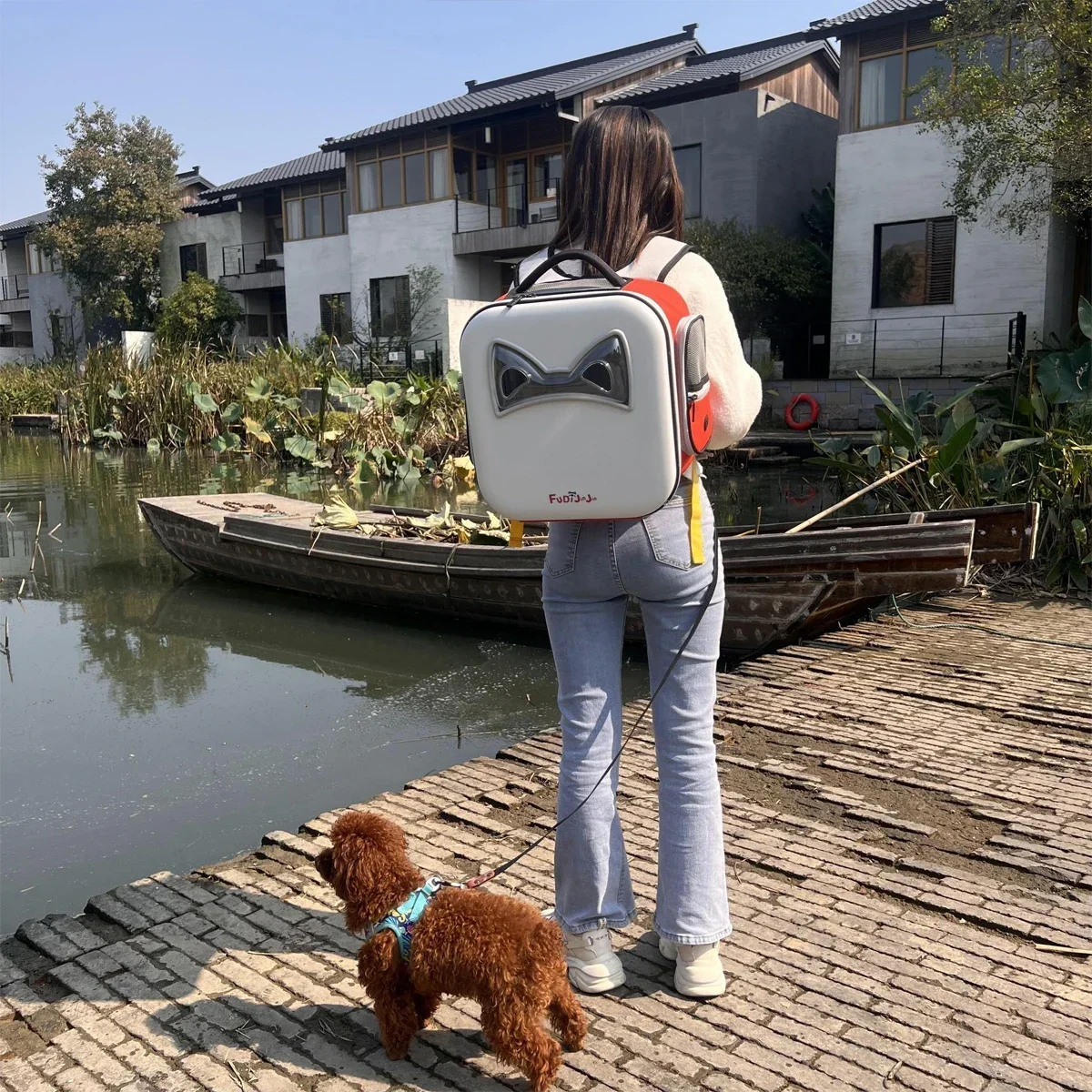 Mochila para mascotas de gran espacio para perros y gatos, diseño transpirable, perro pequeño de hasta 15 libras o gato de hasta 8 libras, comodidad de viaje