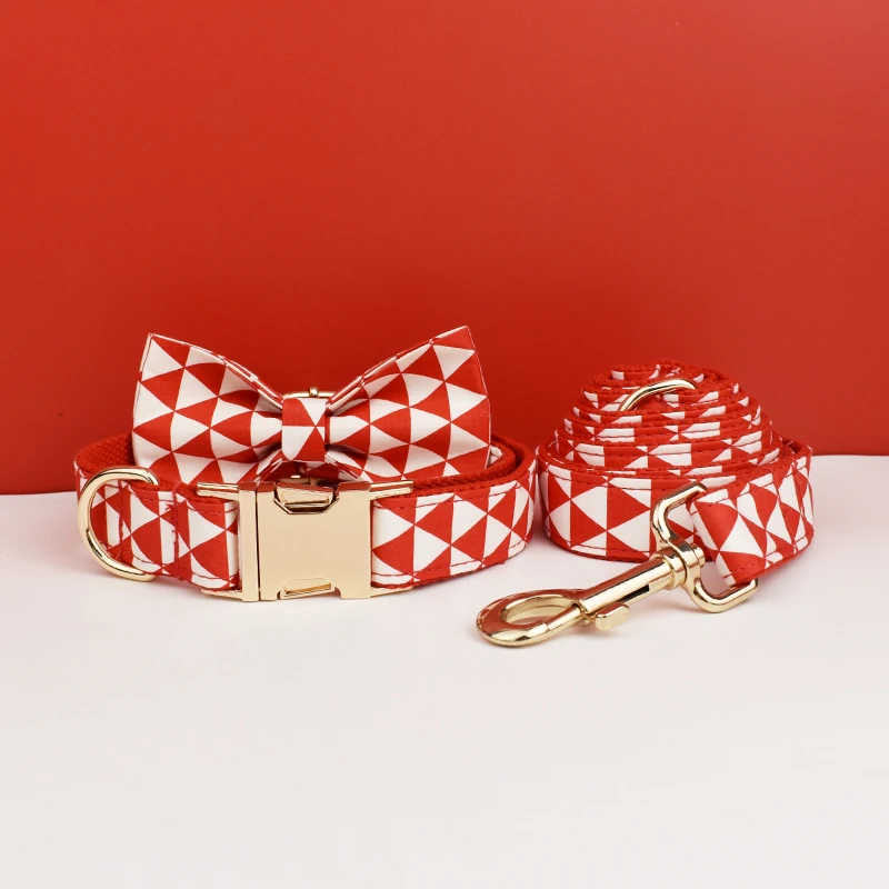Collar personalizado para perro – Triangular de algodón rojo - imagen 3