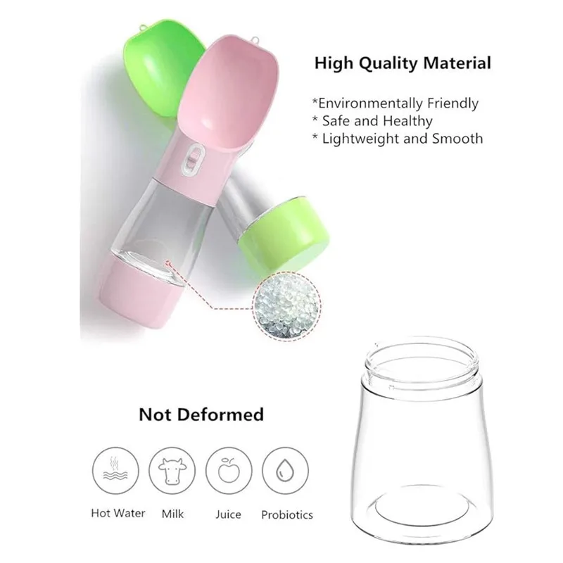 Botella de agua portátil para perros para caminar, taza de hidratación para mascotas de plástico duradero a prueba de derrames con mango ergonómico, Material fácil de limpiar - imagen 2
