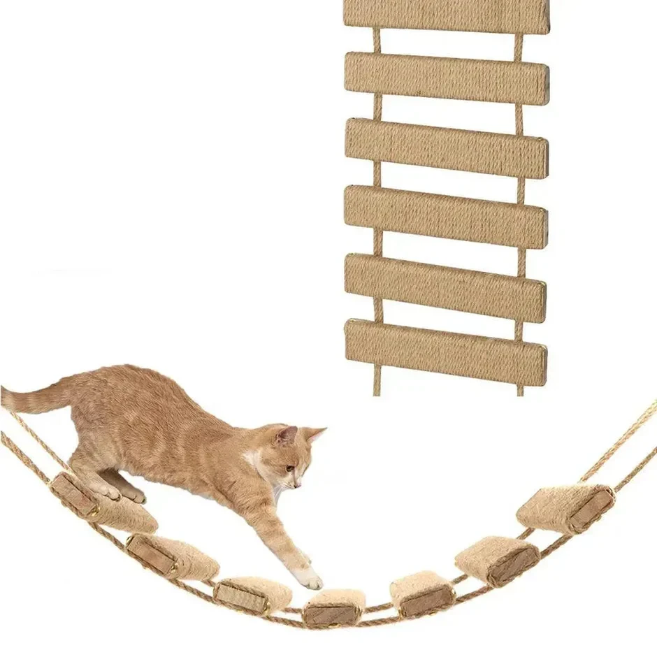 Puente sisal madera gato – Escalera rascador jaula