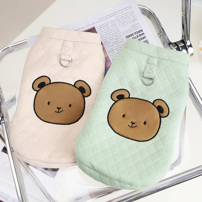 Ropa cálida para mascotas con patrón de oso para perros pequeños, chaleco para cachorros y gatos, traje para Bulldog Francés, chaqueta para Chihuahua, abrigo Yorkie - imagen 3