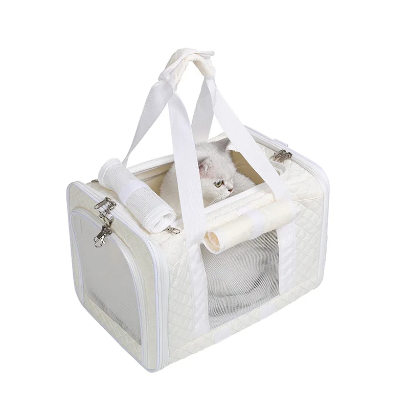 Xiaoxiangfeng Bolsa para gatos, bolso de viaje plegable para mascotas, suministros para gatos y coches de viaje para mascotas