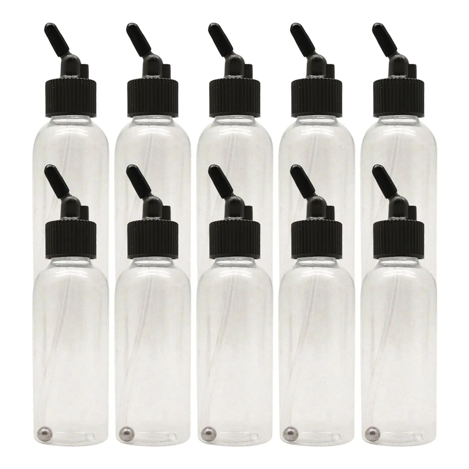 10 Uds. Accesorios para botellas de pintura de aerógrafo con 30 °   Botellas de tarro de PP profesionales en ángulo con contenedor transparente de bolas de mezcla - imagen 3
