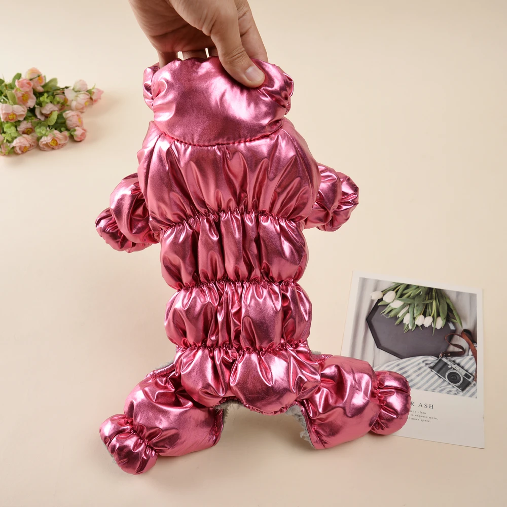 Mono grueso de lana para perros, ropa cálida para mascotas para perros pequeños y medianos, trajes impermeables para exteriores para cachorros y Chihuahua - imagen 2