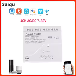 Tuya interruptor inteligente de 4 canales – Módulo WiFi para casa