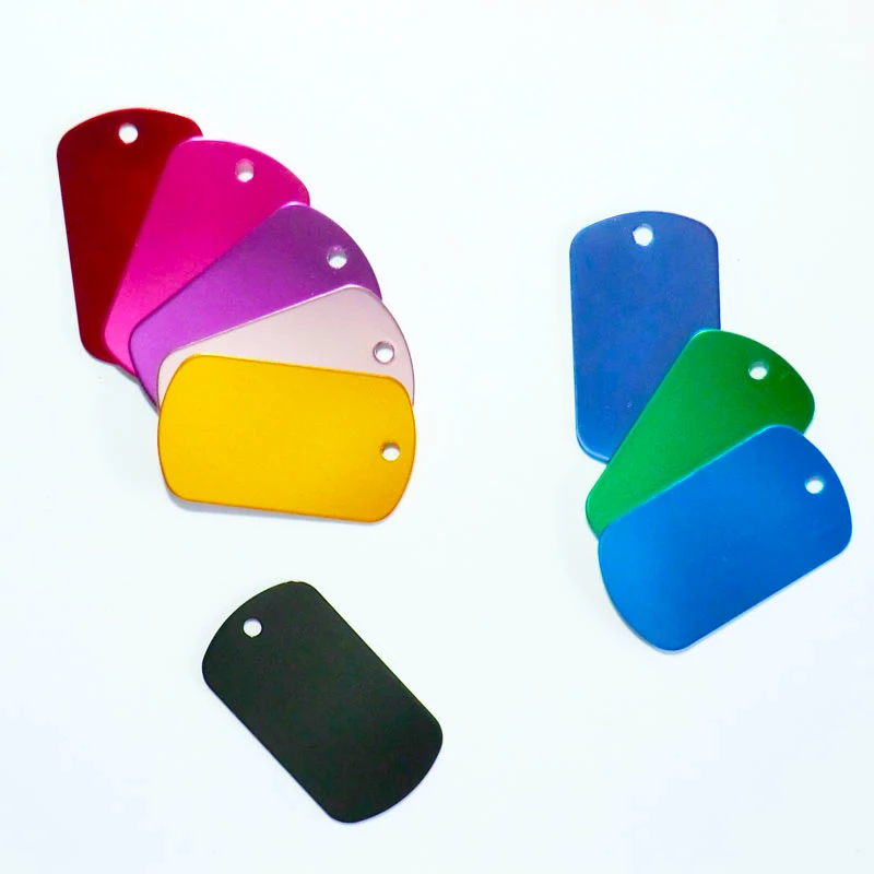 Venta al por mayor, 100 Uds., etiquetas de identificación para perros, personalizadas, grabadas, nombre de mascota, teléfono, placa de identidad militar redonda de aluminio personalizada - imagen 5