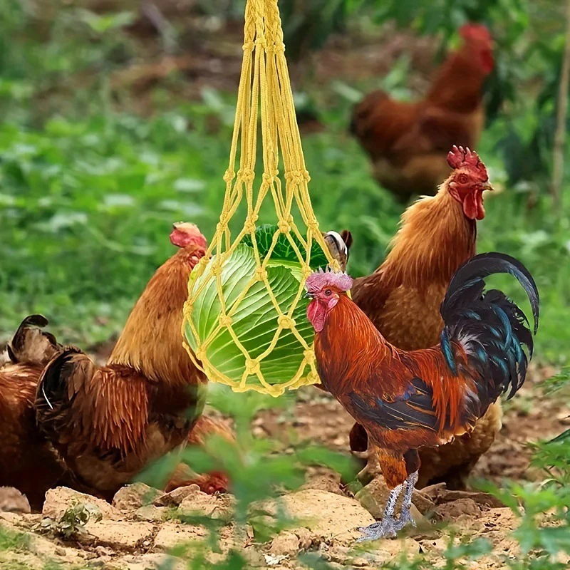 Bolsa de red para aves de corral, comedero para pollo, repollo, herramienta de alimentación, ganso, Casa Grande - imagen 5
