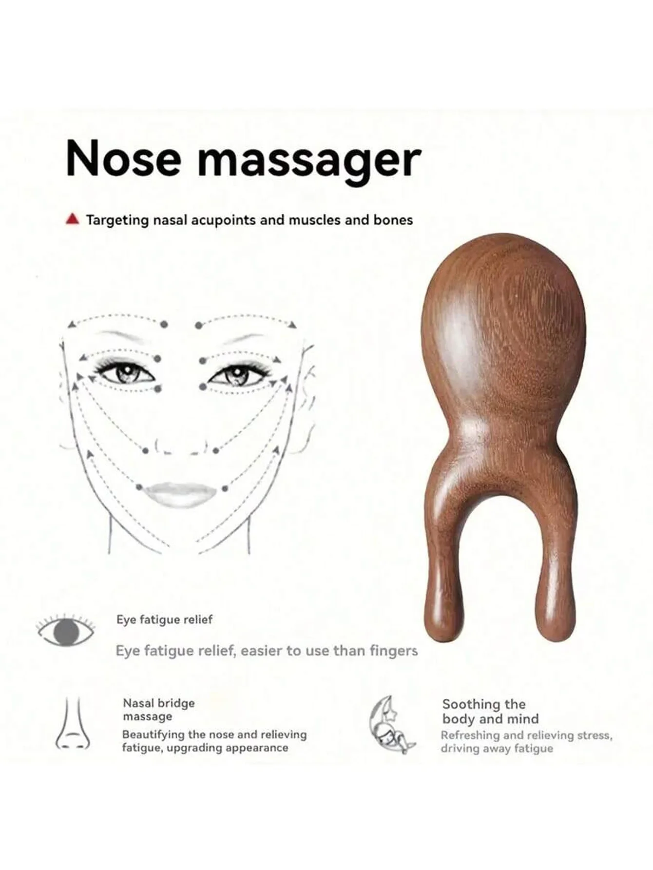 Peine madera para gato y perro masaje facial cepillado - imagen 2