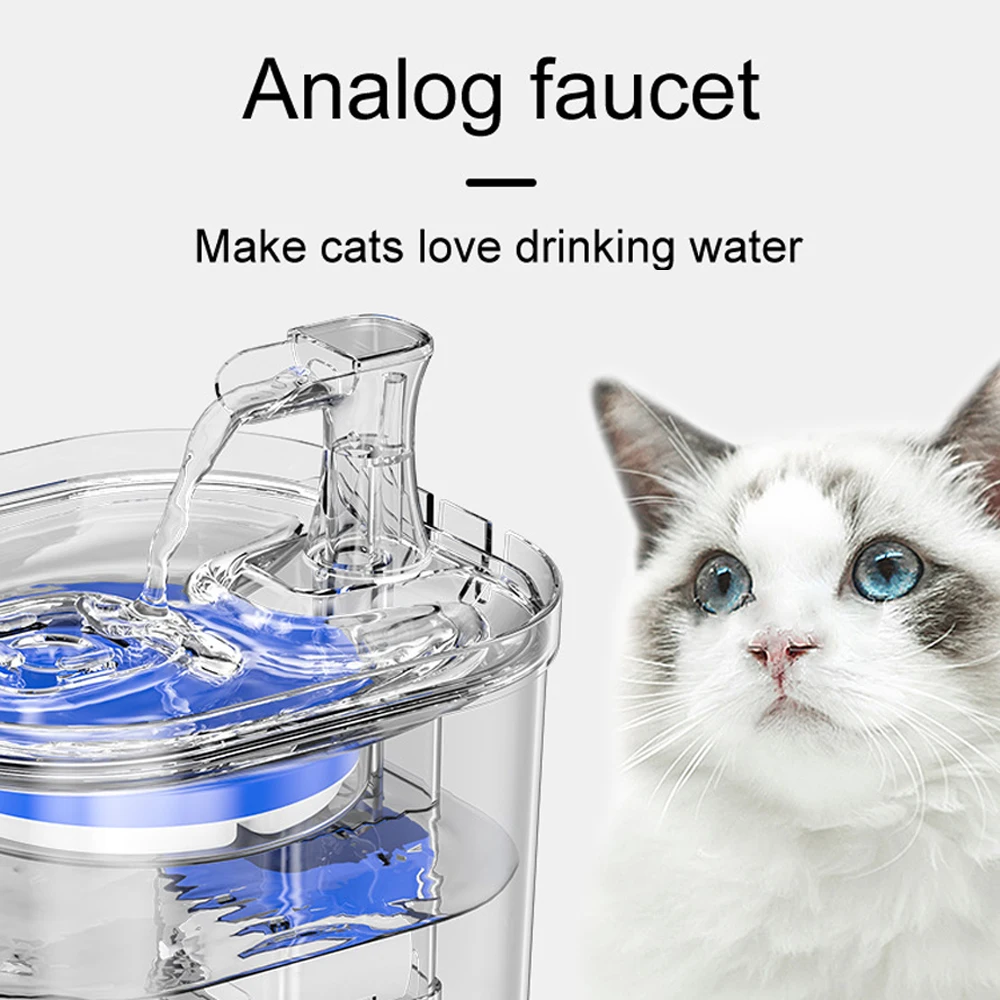 Fuente agua inteligente gatos con grifo sensor movimiento - imagen 4