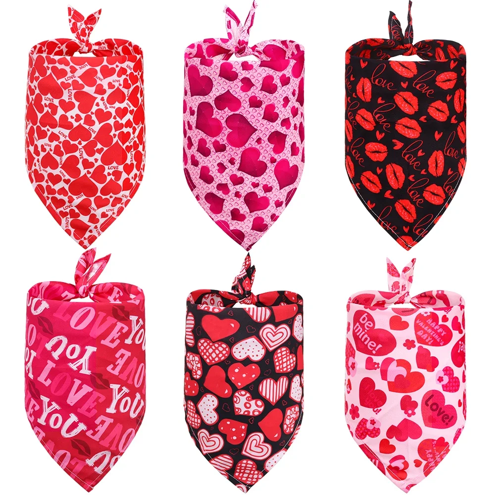 50pcs Valentine's Pink Pet Dog Bow Tie Girl Samll Dogs Bowties Dog Hair Bows Love Dog Bandana Large Dogs Neckties Pet Supplies - imagen 5