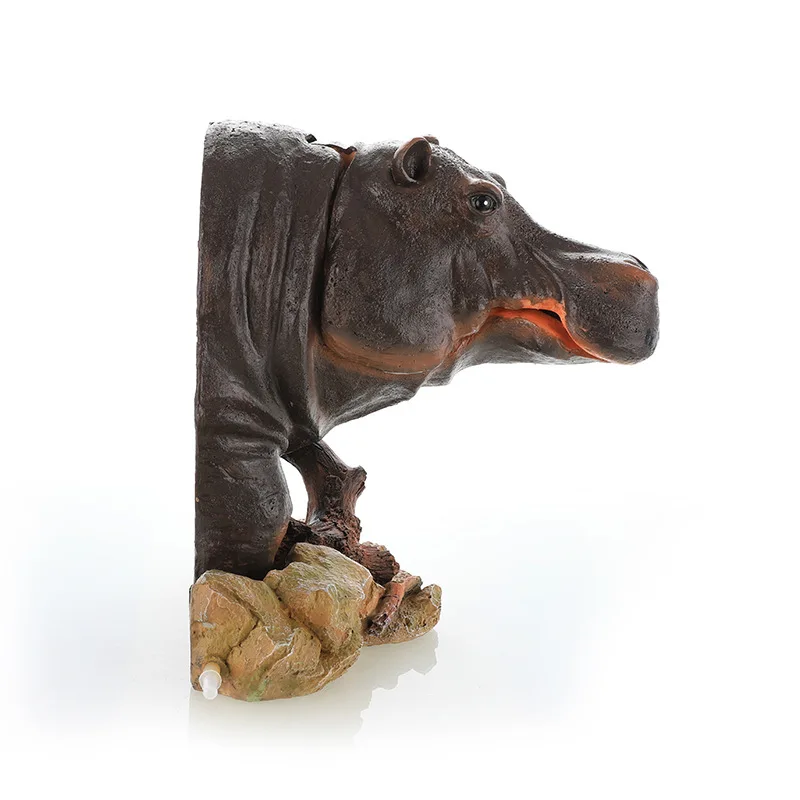 Lindos adornos de hipopótamo, decoración de pecera, burbuja neumática, acuario, paisaje de pecera - imagen 5