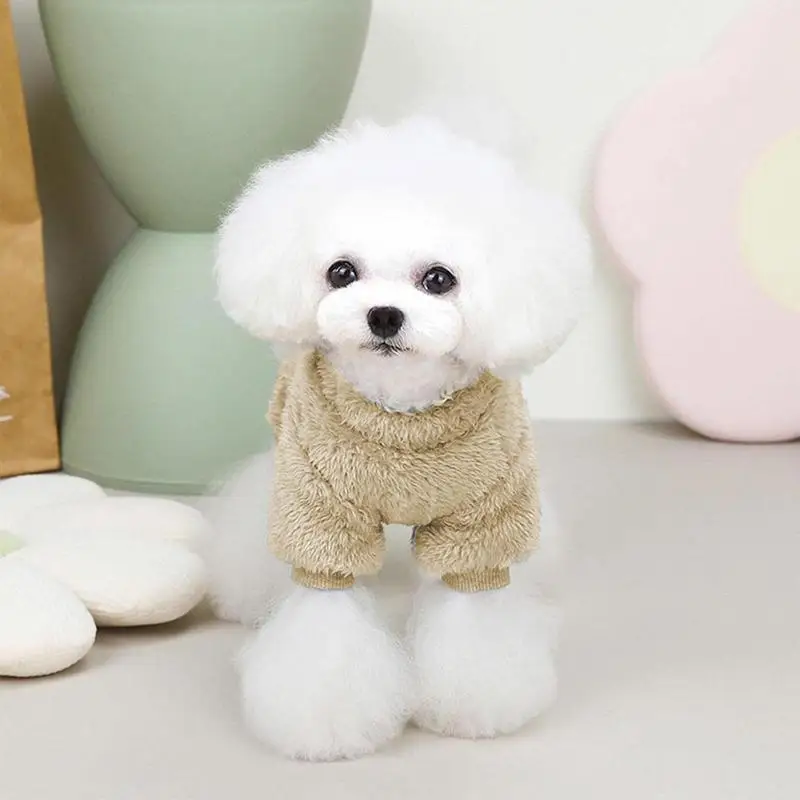 Pijama de terciopelo peludo para perro, ropa de dormir suave de lana para mascotas, chaqueta cálida para clima frío, chaleco, mono acogedor - imagen 3
