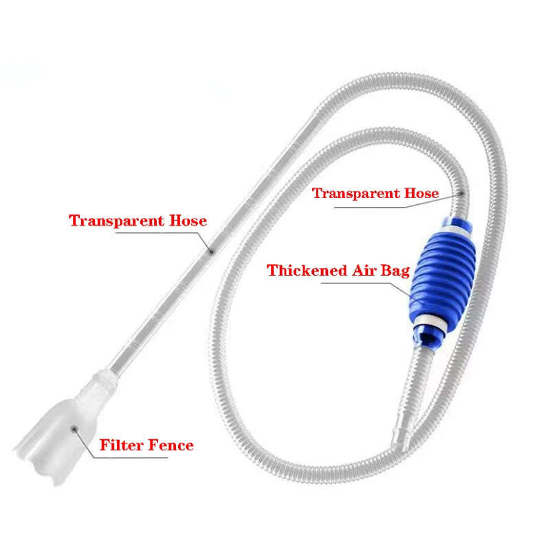 Siphon Pump With Filter Nozzle Fish Tank Water Changer Air Pump Cleaning Accessorie Handheld Aquarium Gravel Cleaner Vacuum 1.5m - imagen 4