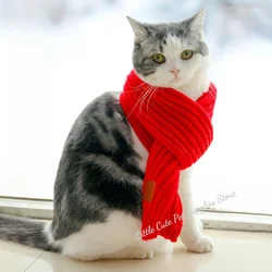 Bufanda de punto cálida para mascotas, bufanda navideña para perros, Collar, bufanda para mascotas de Año Nuevo para perros pequeños y medianos, accesorios para perros Chihuahua