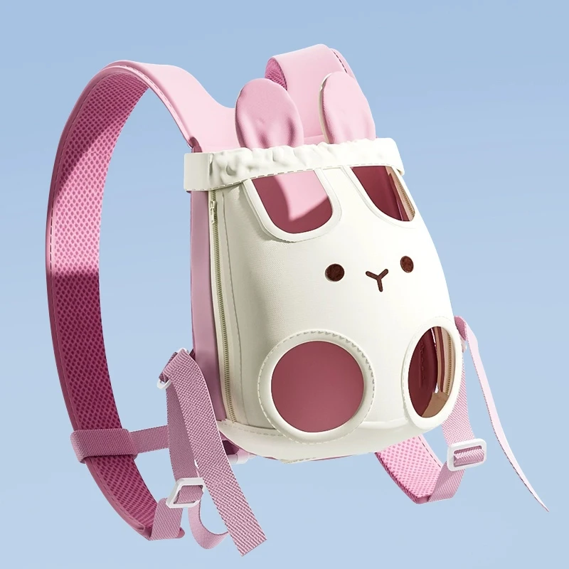 HOOPET Mochila transportadora para mascotas con flujo de aire 3D, transportador para perros pequeños y gatos a prueba de escape frontal, correas ergonómicas para los hombros con tripl - imagen 2