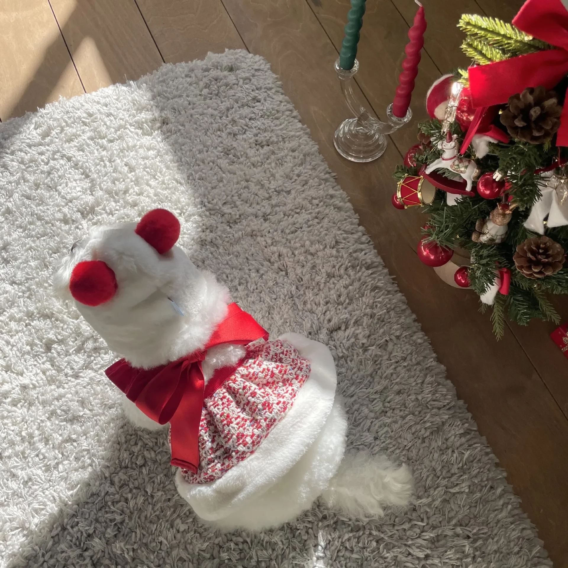 Falda tejida de León INS, traje para perro, ropa para perro pequeño, Navidad, Año Nuevo, suspensorio con orejas de León, disfraz para perro, falda cálida, ropa para mascotas - imagen 5