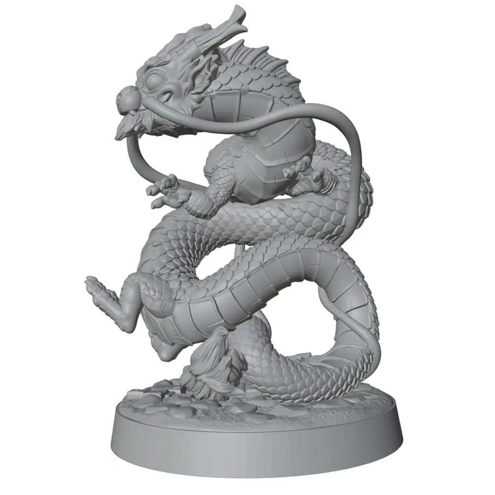 Figura de dragón chino miniatura de resina – Decoración de escritorio coleccionable - imagen 2