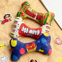 Juguete masticable de hueso para mascotas para perros y gatos, juguete interactivo chirriante para masticar perros, juguete duradero no tóxico para la dentición de cachorros y gatitos para aliviar