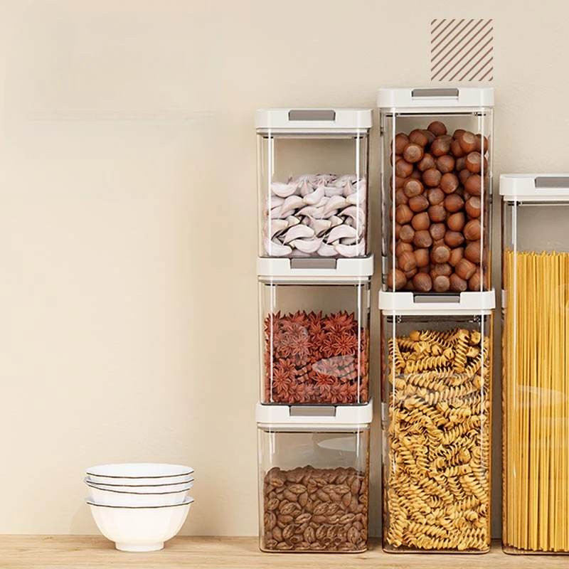 Contenedores herméticos transparentes para almacenamiento de alimentos para mascotas, tarros apilables a prueba de humedad con tapas, organizador para alimentos secos para perros y gatos - imagen 3