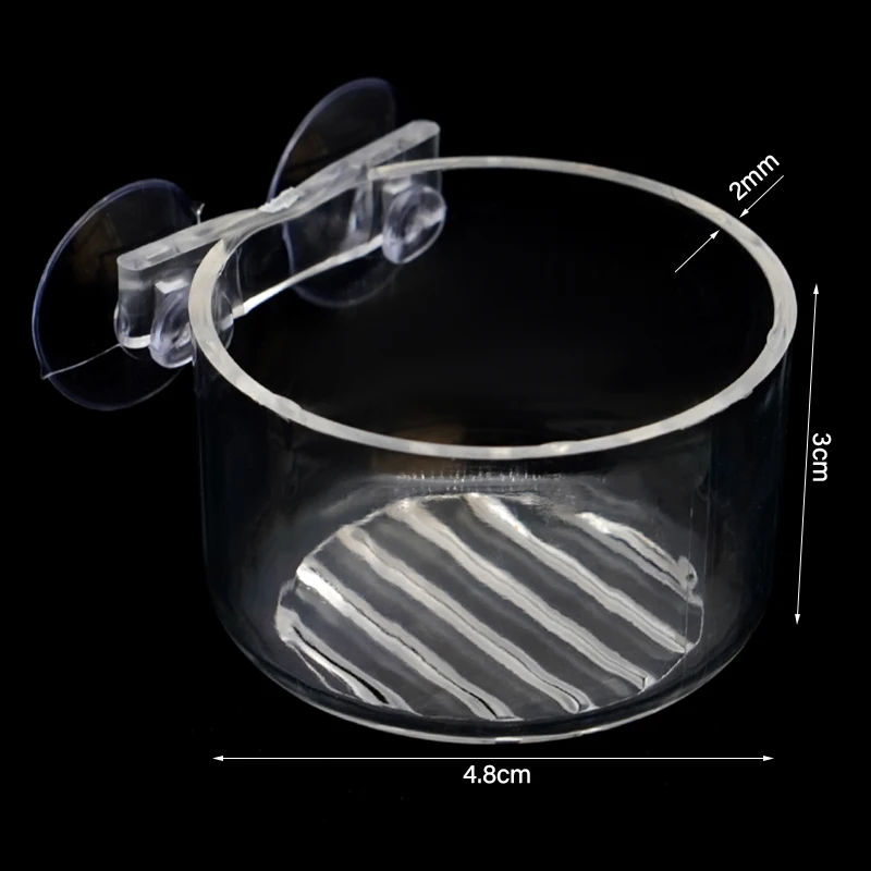 Decoración de acuario, maceta para plantas, taza acrílica para algas acuáticas con soporte de succión, Mini florero de jardinería, alimentador de gusanos rojos para pecera - imagen 3