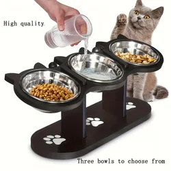 Cuenco elevado para gatos 3 niveles con ángulo ajustable a 15 grados