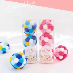 Bola de peluche con campana para gatos – Juguete interactivo silencioso