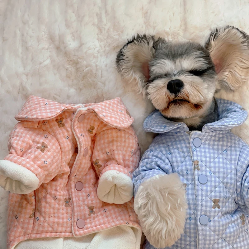 Chaqueta para perro, ropa cálida para cachorros, abrigo para mascotas de cuatro patas, ropa acolchada de algodón grueso, pijamas para el hogar para Chihuahua Yorkshire - imagen 3