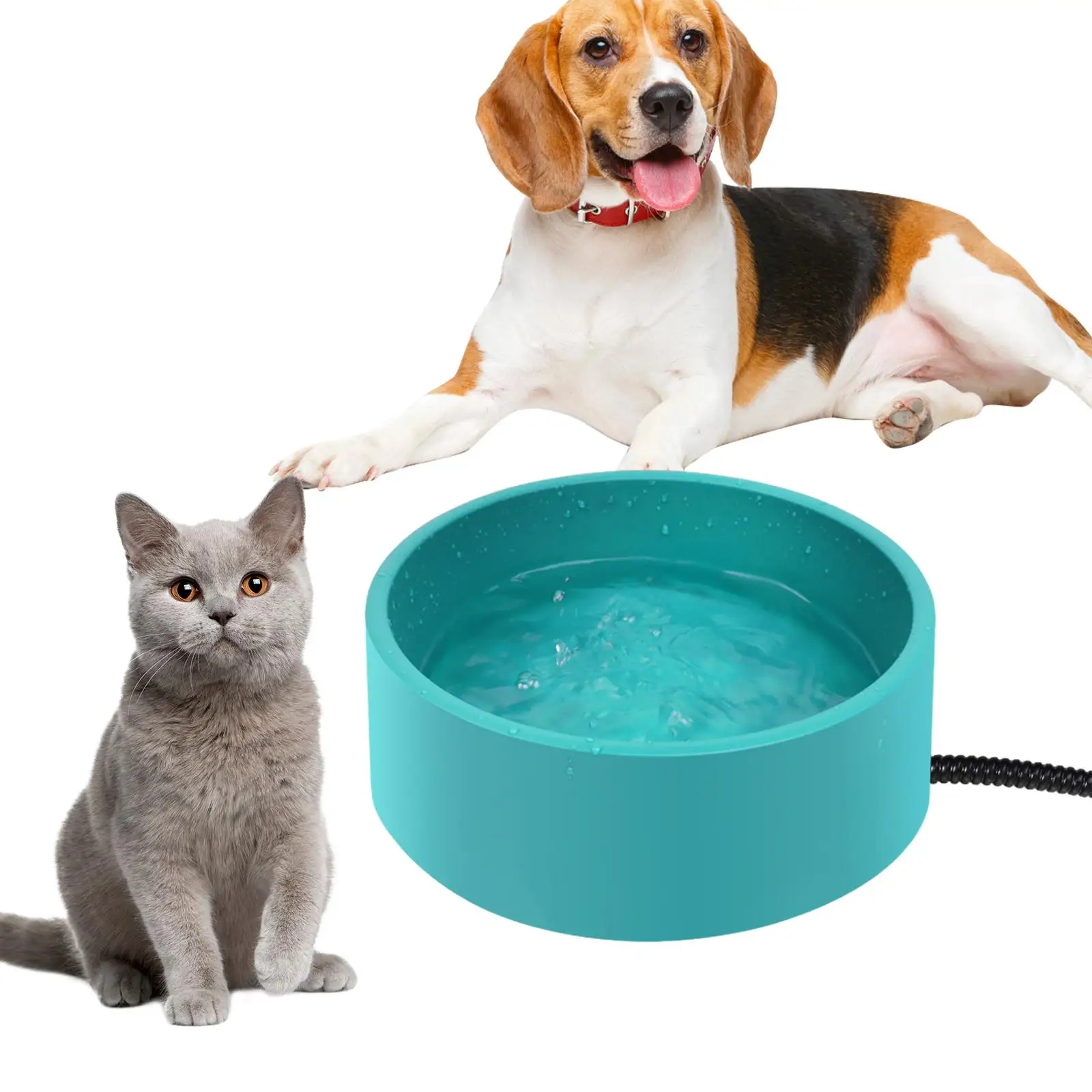 Heated Water Bowl for Pet No More Frozen Food or Water 3.2L Capacity Dog Drinking Bowl for Bunny Dogs Cat Bird Squirrels