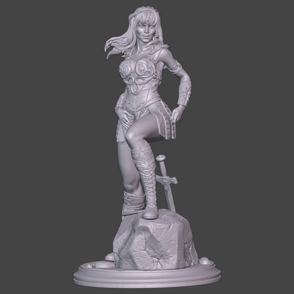 Figura de resina guerrera medieval sin pintar 75mm para modelismo - imagen 3