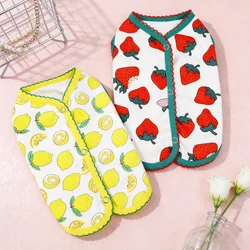 Chaqueta cálida de invierno para perros, abrigo, ropa suave y bonita para perros, chaleco con estampado de frutas para cachorros, chaqueta cárdigan a la moda para gatos, abrigo con capucha para mascotas, disfraz para perros