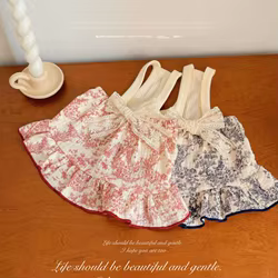 Vestido Retro con lazo floral para perros pequeños – Estilo francés