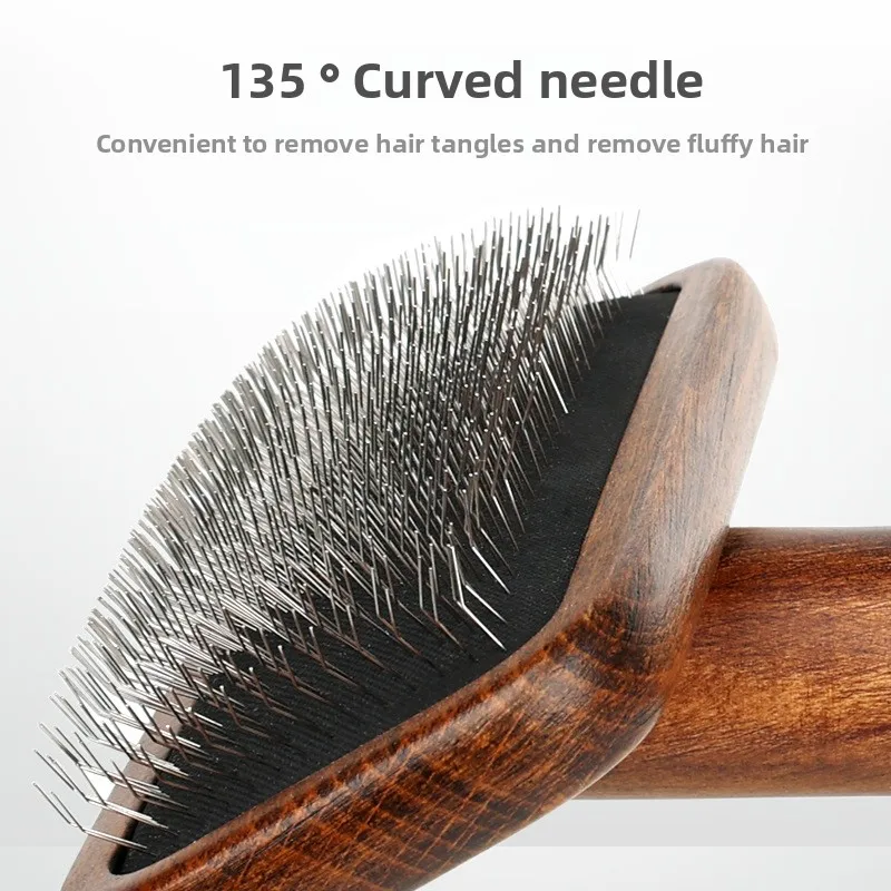 Peine para perros, removedor de pelo para mascotas, cepillo de madera para perros, cepillo de masaje para gatos, peines de cuidado para perros, limpieza de pelo largo, suministros para mascotas - imagen 4