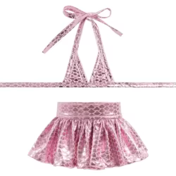 Paquete de bikinis de playa para perros - trajes de sirena brillantes