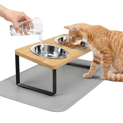 Cuencos elevados para gatos – Plato y bebedero acero inoxidable