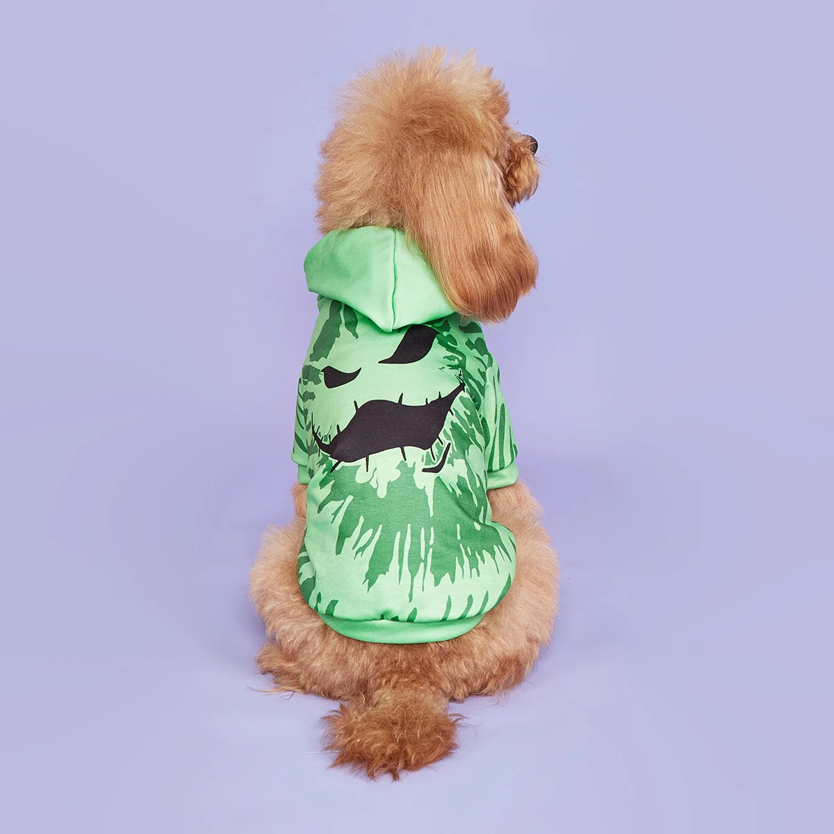 Sudaderas con capucha de Halloween para perros y gatos, camisa con cara de calabaza aterradora, ropa cómoda para mascotas, cuello alto para cachorros, H - imagen 2