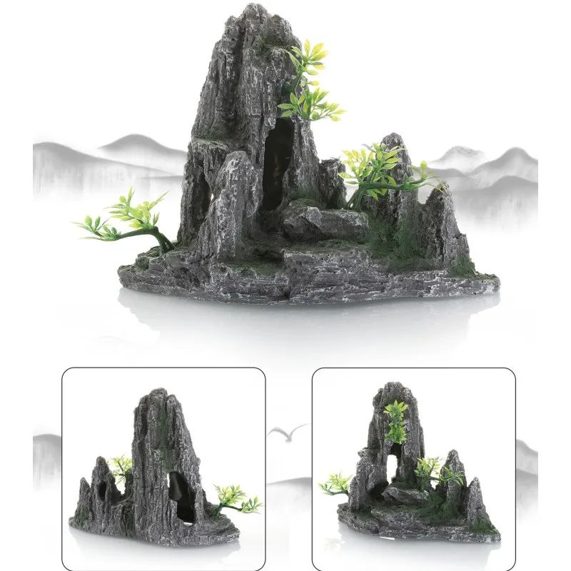 Rocas decorativas para decoración de pecera, simulación de rocalla, rocas decorativas, paisaje para decoración de acuario, adornos, rocalla de resina - imagen 2