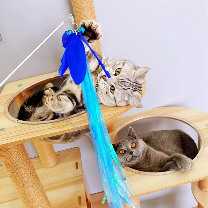 Juguetes para gatos, palo de plumas, juguetes interactivos para gatos, borla de lentejuelas extendidas, juguete para gatos, rompecabezas para gatitos con campana, mango largo, juguete para mascotas - imagen 5
