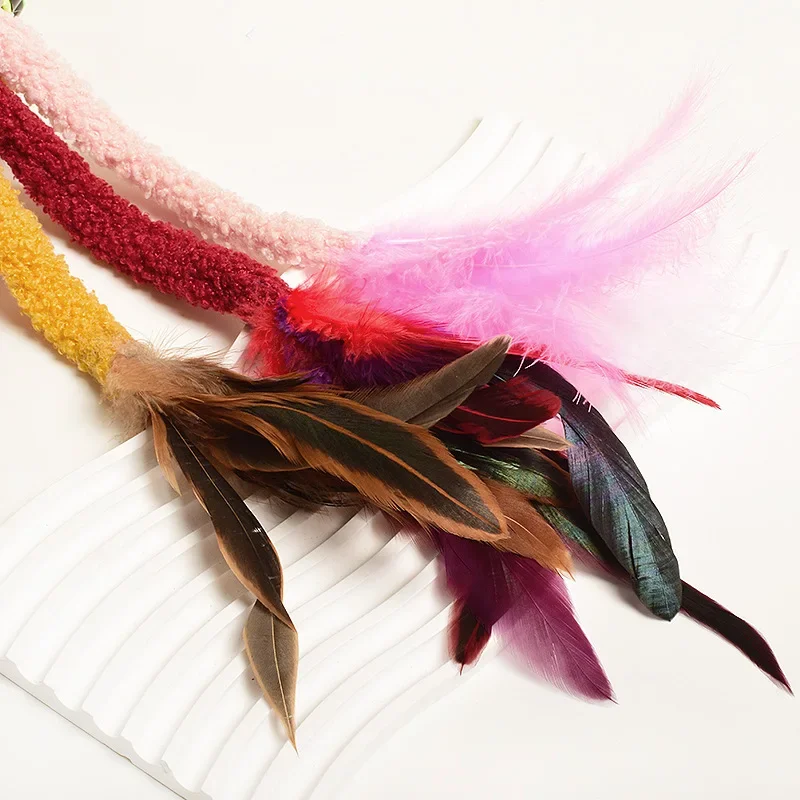 Juguete para gatos, tira de felpa, juguetes para gatos, pluma interactiva, palo para gatos, palos de plumas resistentes a mordeduras, juguete para gatos con campana, productos para mascotas - imagen 4