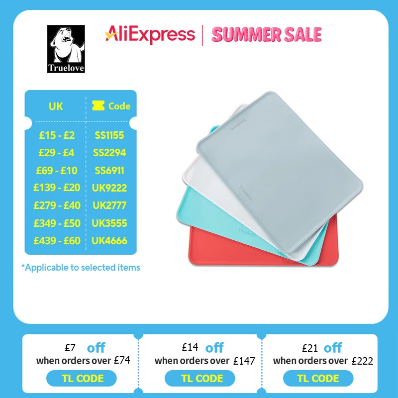 Truelove-alfombrilla de silicona para alimentación de mascotas, manteles individuales impermeables para proteger los suelos, cuenco de agua para perros y gatos, accesorios para mascotas elevados TLX3111