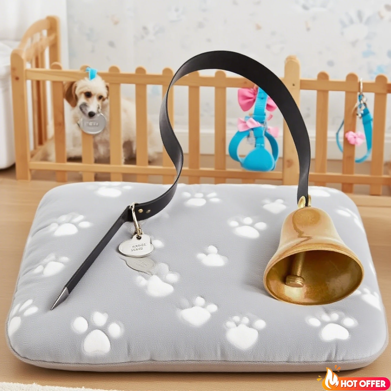 Campanas inteligentes para puerta navideña, juguetes Tinkle para entrenamiento de mascotas, campana para perro montada en la pared, timbres antiguos, orinal interactivo de Metal antiagarrar