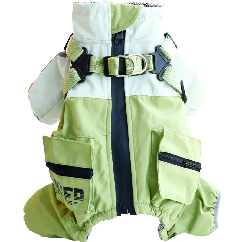 Ropa de invierno para perros Otoño Invierno Abrigo de algodón impermeable 3 en 1 grueso para perros - Chaqueta cálida para mascotas de cuatro patas para pequeños D - imagen 5