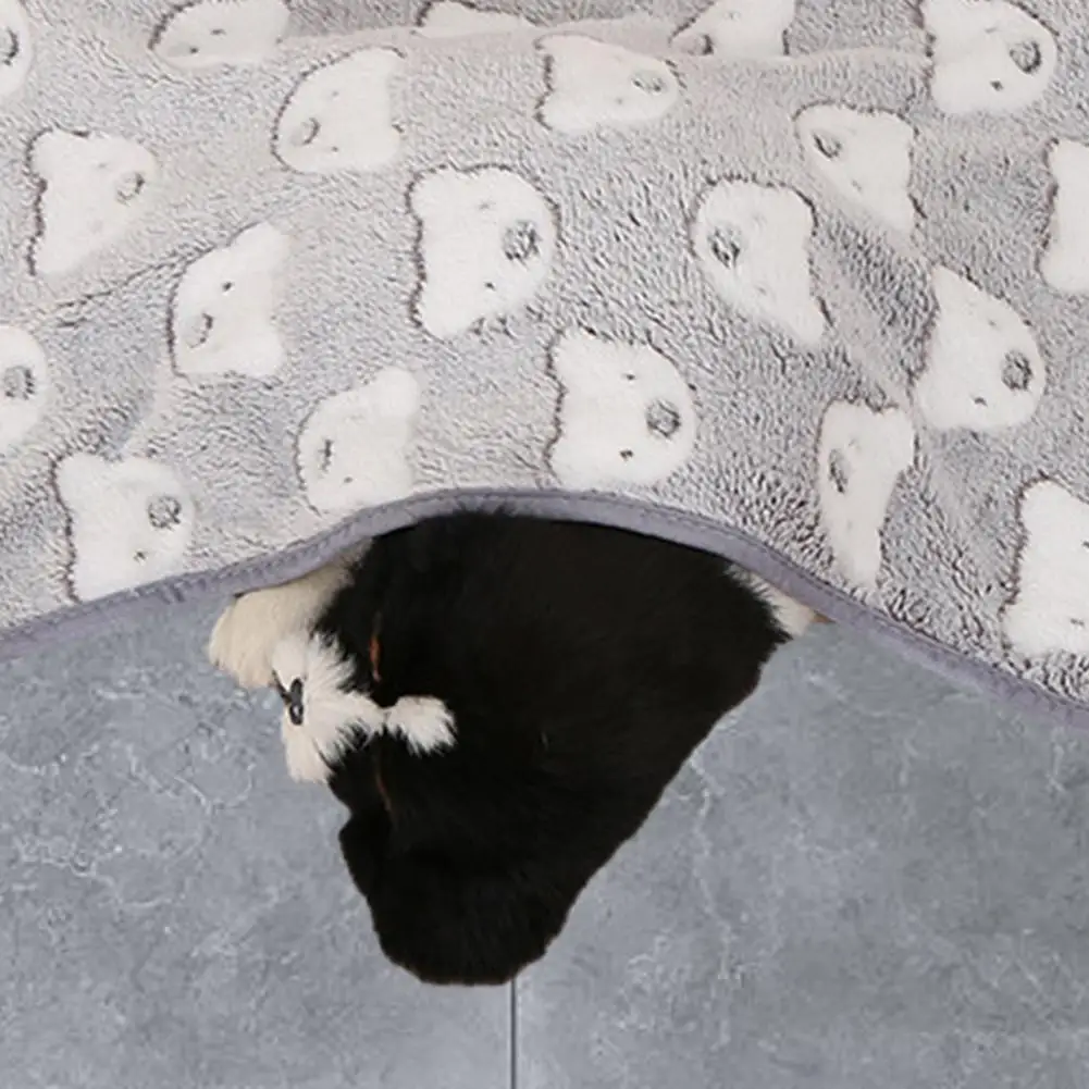 Manta de lana de Coral con estampado de dibujos animados para perro, alfombrilla para cachorro, suave y cómoda, resistente a la decoloración, Sábana, cojín, suministros para mascotas - imagen 4